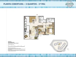PLANTA COBERTURA – 3 QUARTOS - 1º PAV.
 