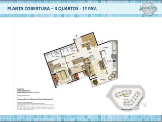PLANTA COBERTURA – 3 QUARTOS - 1º PAV.
 