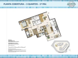 PLANTA COBERTURA – 3 QUARTOS - 1º PAV.
 