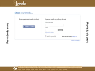 Previsão de erros
Previsão de erros
 