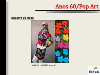 Anos 60/Pop Art
WARHOL + UNGARO, Anos 90
Releitura da moda
 