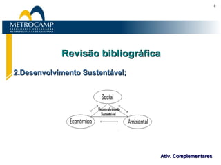Revisão bibliográfica Desenvolvimento Sustentável; Fonte: Dias (2006, p.41) . 