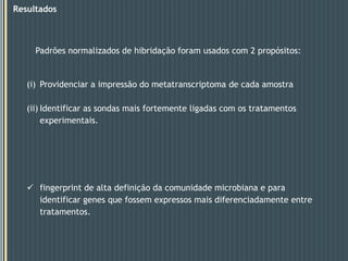 Construção da plataforma de microarrayanónimo48 sub-arrays impressosemlâminas de vidrorevestidas de AminosilanoTotal Genomic DNASonicationGenomic Fragments(400-600bp)VersArray Colony Picker (Bio-Rad) 6,351 “bons” (66.2%)917 “fracos” (9.6%)End repair (End-It kit)Taq DNA polymerase+dATPVerificação em gelQuantificação de DNA por UVAmplificação (primers para vector)UA Ligation into pDrive vectorVersArray Chip Writer Pro Printer (Bio-Rad)Extracção de DNA dos 9 600  clonesTransformação de célulasXL1-Blue 