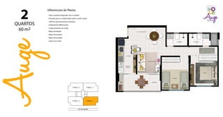 - Sala e varanda integradas com a cozinha
- Previsão para ar-condicionado split na suíte master
- 100% de aproveitamento da planta
- Acabamento diferenciado
- 4 apartamentos por andar
- Maior Ventilação
- Maior Iluminação
- Maior Privacidade
- Suíte com Closet
Diferenciais de Planta:
60 m2
2QUARTOS
suíte
quarto
banheiro banheiro
sala de estar
sala de jantar
cozinha
varanda
área de
serviço
VIDA PRÁTICA
R E S I D E N C I A L
Final 4
Final 2
Final 3
Final 1
av. rio negro
 