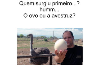 Quem surgiu primeiro...?
humm...
O ovo ou a avestruz?
 