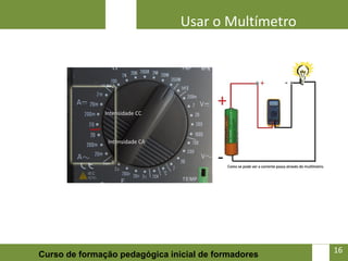 Usar o Multímetro




                                                     16   16
Curso de formação pedagógica inicial de formadores
 
