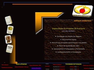 ____________________________________________SERVIÇOS OFERECIDOS Breve Histórico Nossos Diferenciais - Parcerias Diretor Formatação de Franquias Sobre a Empresa Modelo de Negócio Arquitetura   de  Processo 02 Gestão de  Rede  - 01 Gestão  de  Rede  - 02 Referências Consultoria Referências  Franquias Contato Tela Inicial Planejamento Estratégico Nossos diferenciais – B&A Arquitetura   de  Processo 01 