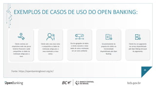 24
Fonte: https://openbankingbrasil.org.br/
EXEMPLOS DE CASOS DE USO DO OPEN BANKING:
 