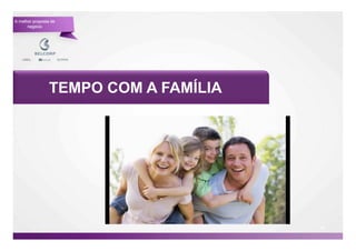 A melhor proposta de
      negócio




                 TEMPO COM A FAMÍLIA




                                       66

                                            66
 
