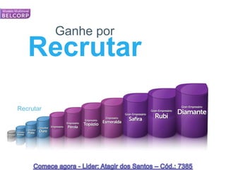 Ganhe por
                  Recrutar
        Recrutar




81   *Cada campanha o consultor é evaliado para determinar em qual nível do plano de negócios Belcorp que está.   81
 