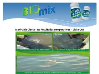 Marina da Glória – RJ Resultados comparativos – visita COI
 