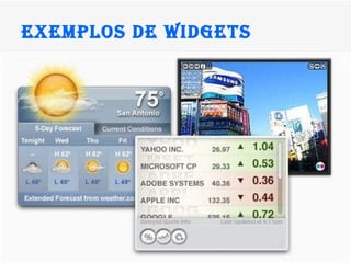 Exemplos de widgets 