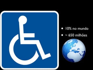 • 10% no mundo
• ~ 650 milhões
 