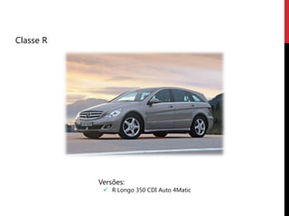 Classe R




           Versões:
             R Longo 350 CDI Auto 4Matic
 