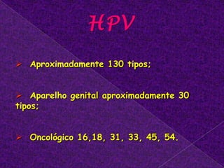   Aparelho genital aproximadamente 30 tipos;