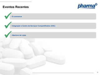 Eventos Recentes



    • E-commerce




    • Integração e Centro de Serviços Compartilhados (CSC)




    • Abertura de Lojas




                                                              13
 