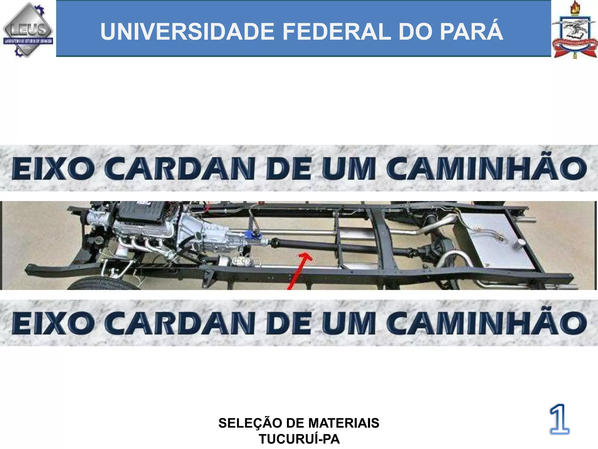 SELEÇÃO DE MATERIAIS - EIXO CARDAN DE UM CAMINHÃO | PPTX
