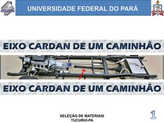 UNIVERSIDADE FEDERAL DO PARÁ
SELEÇÃO DE MATERIAIS
TUCURUÍ-PA
 