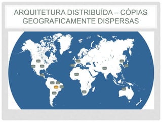 ARQUITETURA DISTRIBUÍDA – CÓPIAS
GEOGRAFICAMENTE DISPERSAS
 