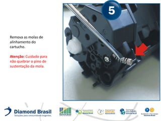 Remova as molas de
alinhamento do
cartucho.

Atenção: Cuidado para
não quebrar o pino de
sustentação da mola.
 