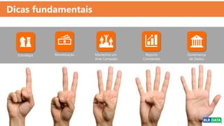 Estratégia Monetização Mantenha um
time Campeão
Reports
Constantes
Governança
de Dados
Dicas fundamentais
 