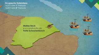 Ocupação Holandesa
1637/1644 1º Período
1649/1654 2º Período
Matias Beck
e a construção do
Forte Schoonenborch
 