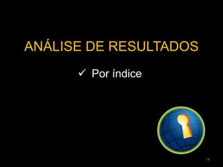 ANÁLISE DE RESULTADOS
 Por índice
14
 