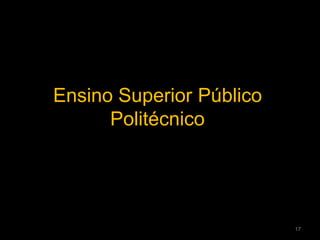 Ensino Superior Público
Politécnico
17
 