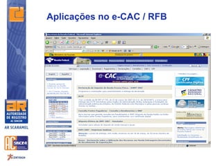 Aplicações no e-CAC / RFB
 