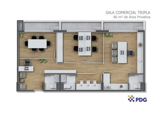 SALA COMERCIAL TRIPLA
86 m² de Área Privativa
 