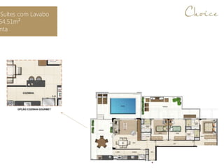 Suítes com Lavabo
64,51m²
nta
 