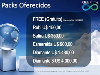 Por questões de Impostos e segurança criamos o Dólar virtual para o Brasil com valor fixo de R$ 2,00
 