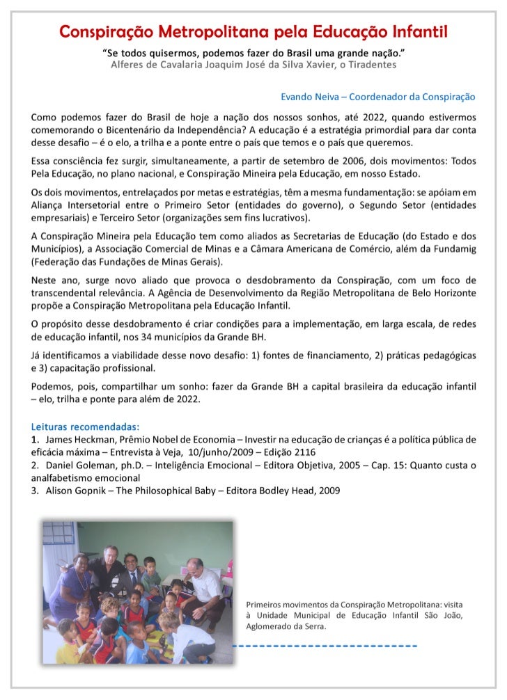 Artigo cientifico sobre educacao infantil
