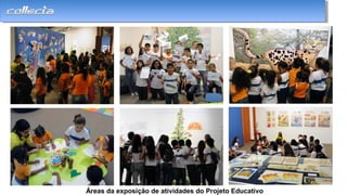 Áreas da exposição de atividades do Projeto Educativo
 