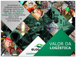 Os produtos e
materiais percorrem
um longo caminho até
chegar ao seu destino.
Por isso, a logística
integrada é fundamental
para o bom
funcionamento de
uma empresa.

VALOR DA
LOGÍSTICA

LOGÍSTICA INTEGRADA

 