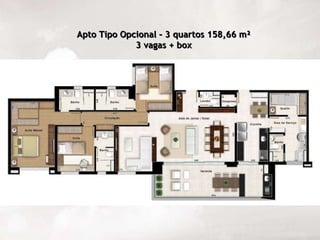 Apto Tipo Opcional - 3 quartos 158,66 m² 3 vagas + box 