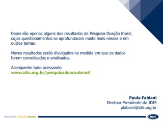 Pesquisa Doação Brasil - Relacionamento com ONGs