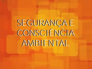 SEGURANÇA E
CONSCIÊNCIA
 AMBIENTAL
 