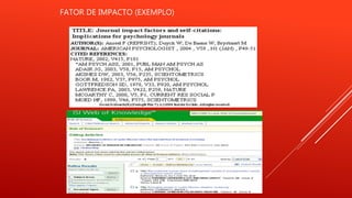 FATOR DE IMPACTO (EXEMPLO)
 