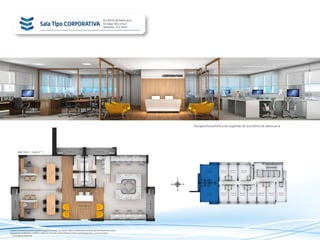 Sala Tipo CORPORATIVA
Escritório de Advocacia
02 Salas: 601 e 612
Tamanho: 132,92m²
Perspectiva artística da sugestão do escritório de advocacia
Imagens meramente ilustrativas. Sugestão de layout e decoração, com móveis e objetos em dimensões comerciais, não fazendo parte do contrato.
Equipamentos, acabamentos, mobiliário e objetos de decoração a serem entregues conforme memorial descritivo e contrato de venda.
** Com adição de área do hall.
**
 