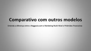 Entenda a diferença entre o Neggocio.com e Marketing Multi-Nível e Pirâmides Financeiras
 