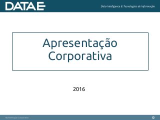 Apresentação
Corporativa
2016
 