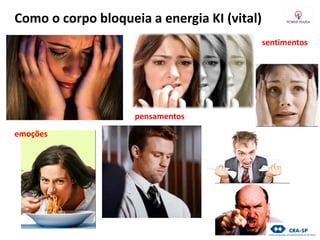 Como o corpo bloqueia a energia KI (vital)
sentimentos
emoções
pensamentos
 