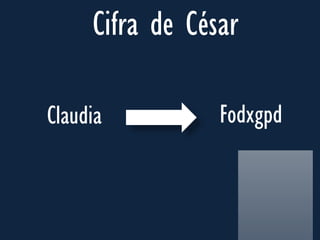 Cifra de César
Claudia Fodxgpd
 