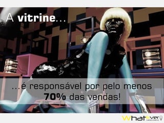 ...é responsável por pelo menos
70% das vendas!
A vitrine...
 