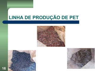 16
LINHA DE PRODUÇÃO DE PET
 