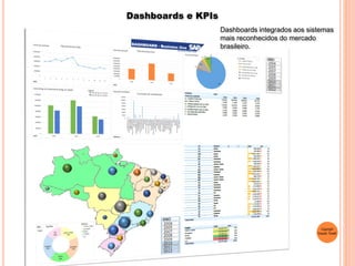 Dashboards e KPIs
Copyright
Claudio Tonelli
Dashboards integrados aos sistemas
mais reconhecidos do mercado
brasileiro.
 