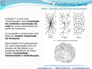  Construção e gestão da marcaDekDu – Soluções reais para uma vida Kompleta !DekDu™www.dekdu.com   /  0800 33538 266 /  contato@dekdu.com 