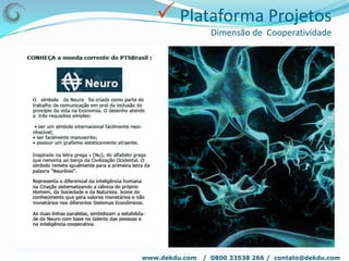  Plataforma SocialDekDu – Soluções reais para uma vida Kompleta !Como toda Rede Social temos uma área para Álbuns (fotos e vídeos) mas que possibilitam visualização externa evitando a necessidade de estar conectado à DekDu™ para visualização.Os usuários terão possibilidade de montar seus próprios Canais de TV fazendo conexões externas com portais de imagem como Youtube, Hulu, Vimeo, Videolog, entre outros.www.dekdu.com   /  0800 33538 266 /  contato@dekdu.com 