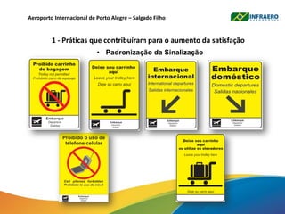Aeroporto Internacional de Porto Alegre – Salgado Filho
1 - Práticas que contribuíram para o aumento da satisfação
• Padronização da Sinalização
 